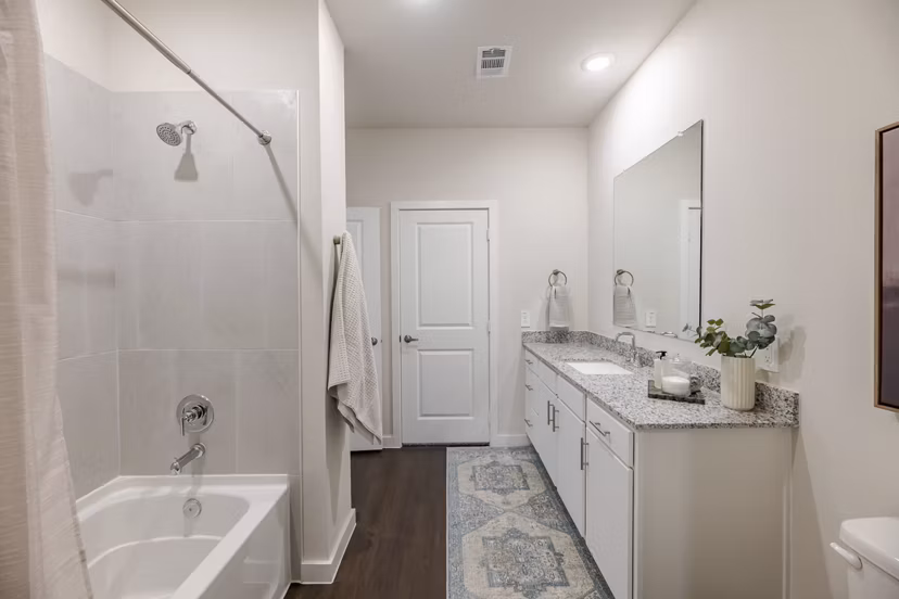 bathroom at Casitas at Elevon Apartments