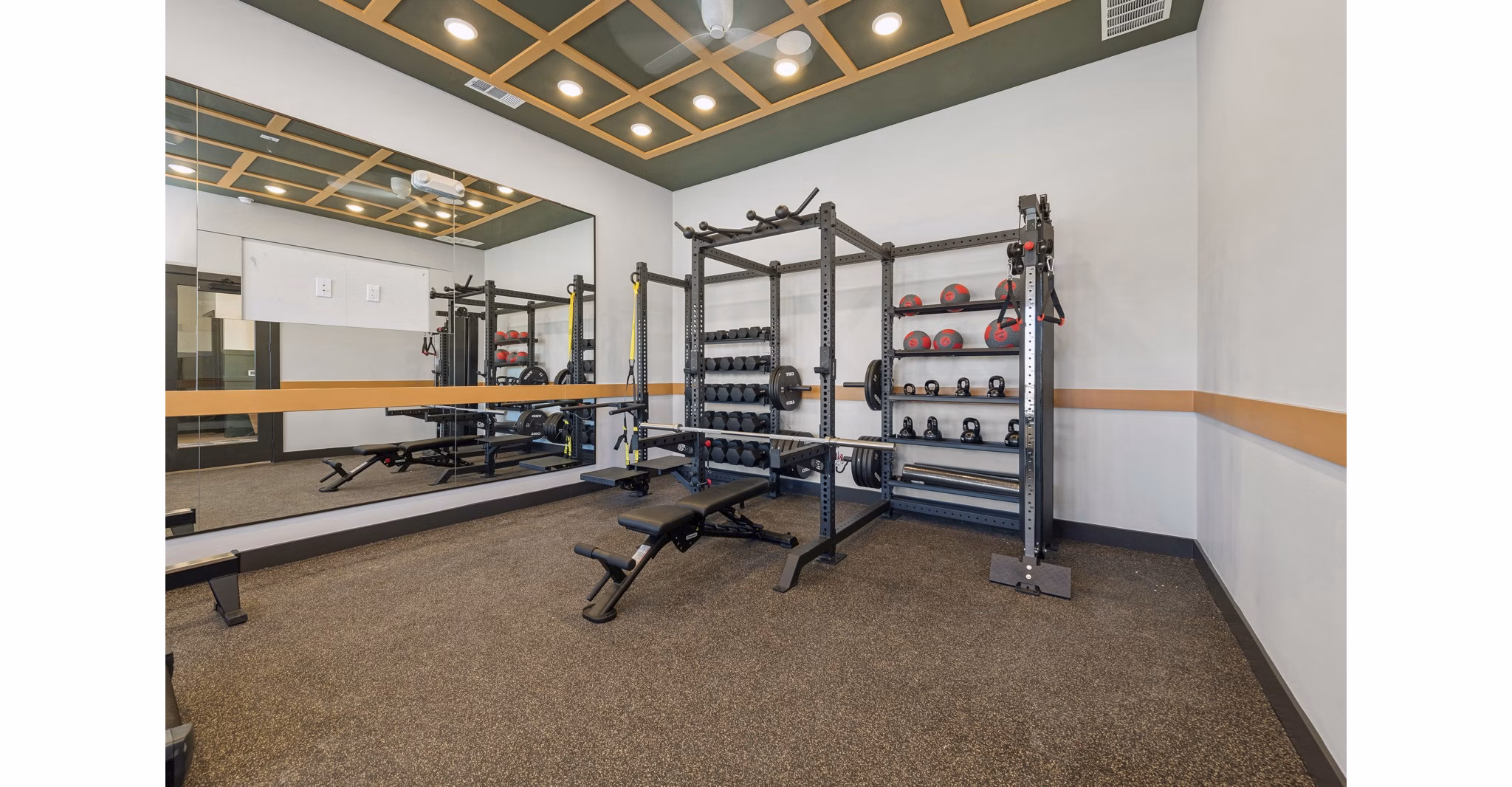 fitness center at Cottages at Elevon Apartments