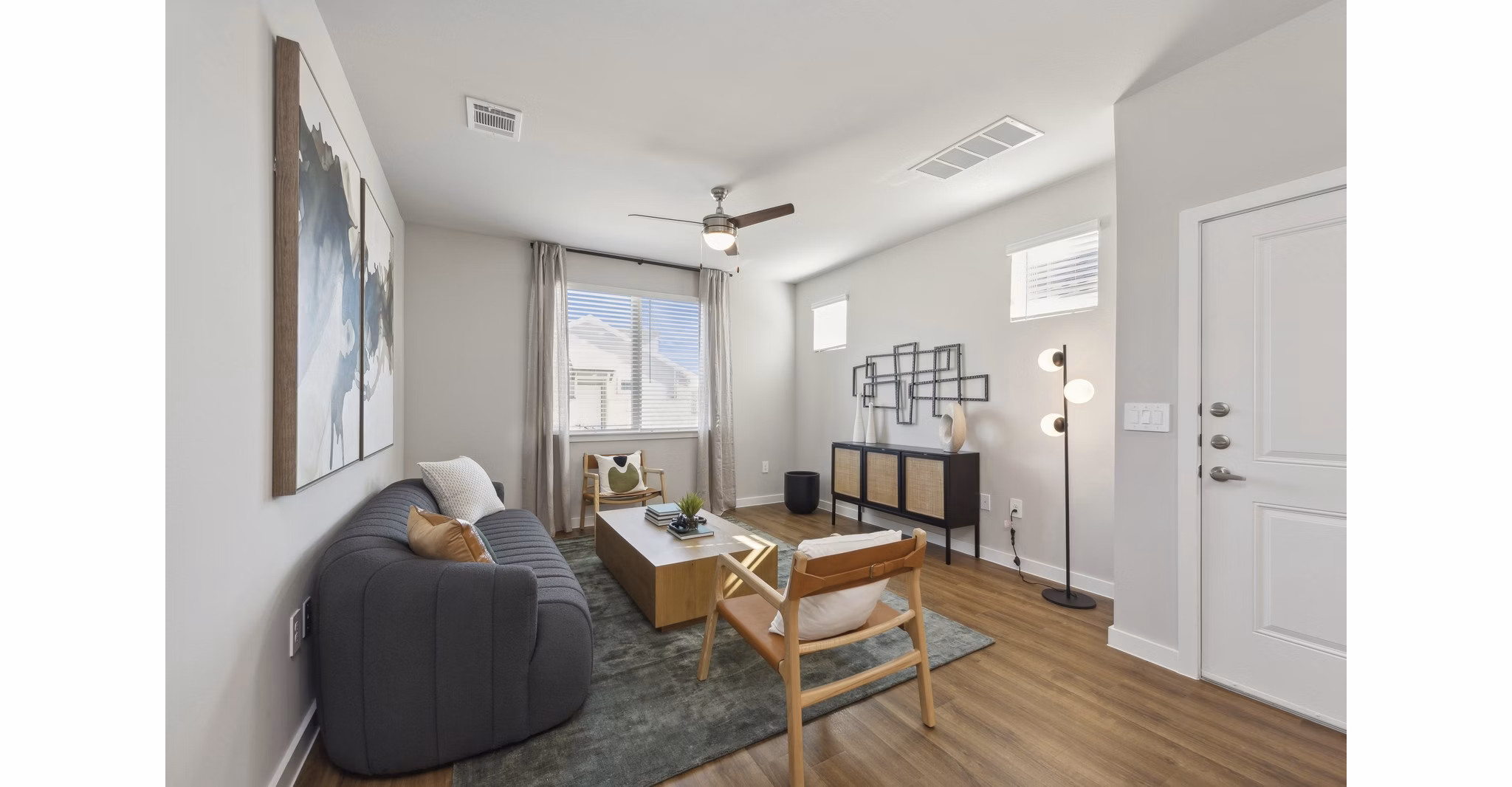 living room at Cottages at Elevon Apartment Homes