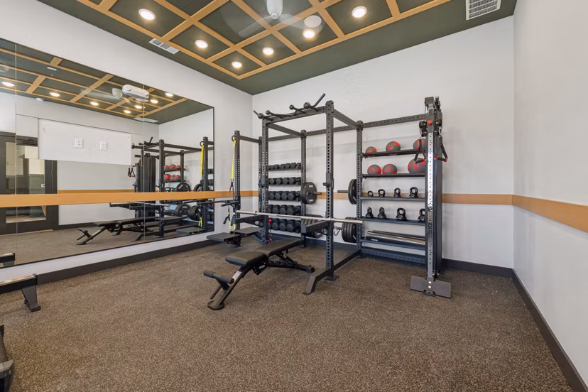 fitness center at Cottages at Lindsey Place Apartments