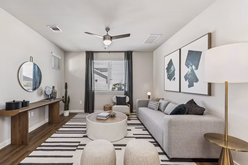 living room at Cottages at Lindsey Place Apartment Homes