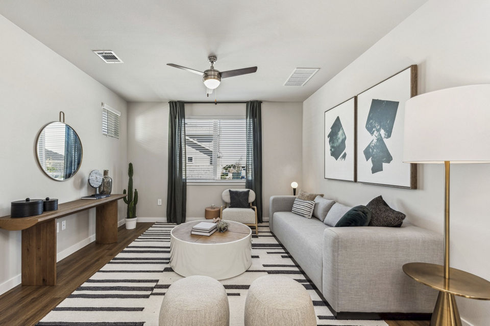 living room at Cottages at Lindsey Place Apartment Homes