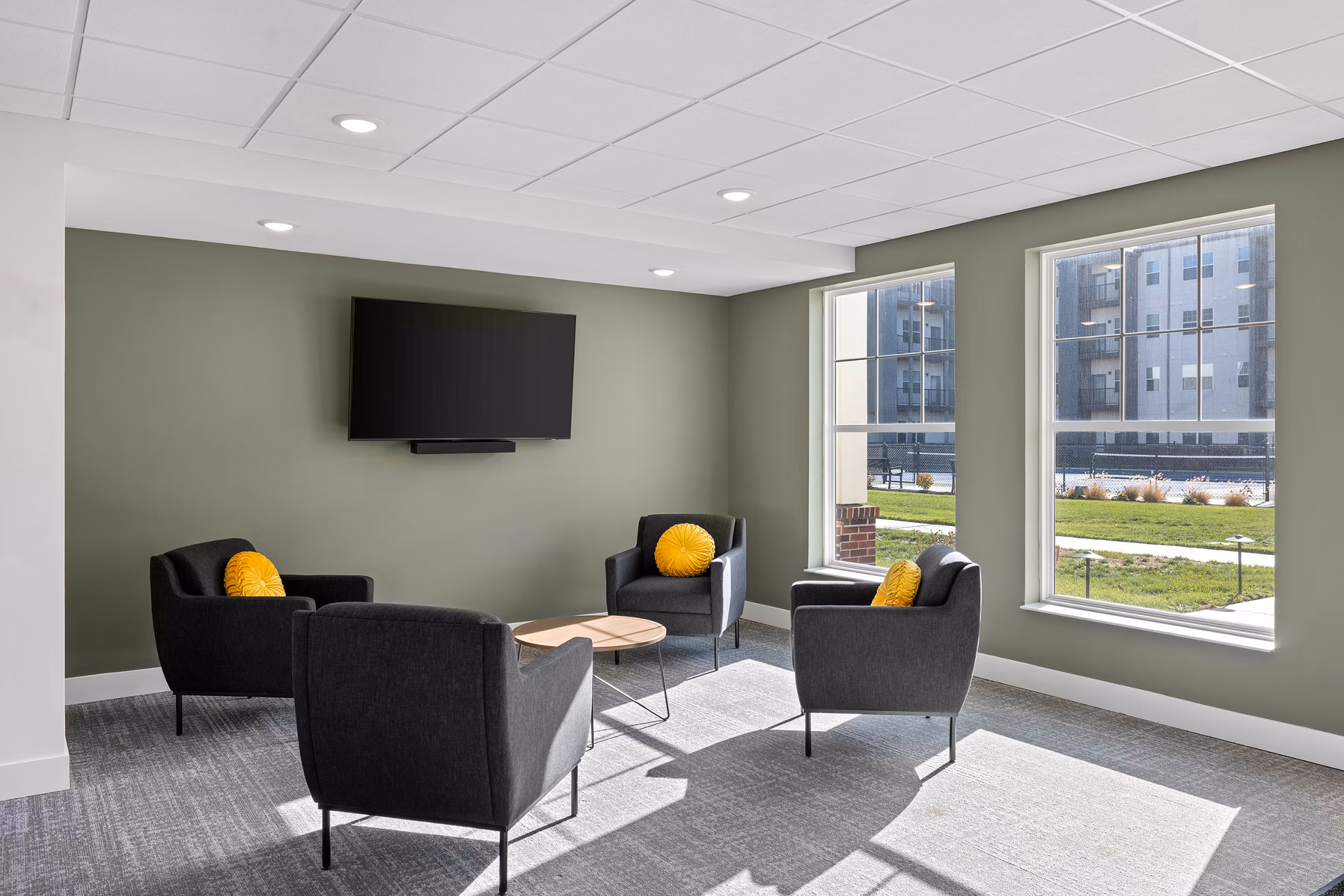 living room at Vista Riverwest Apartments