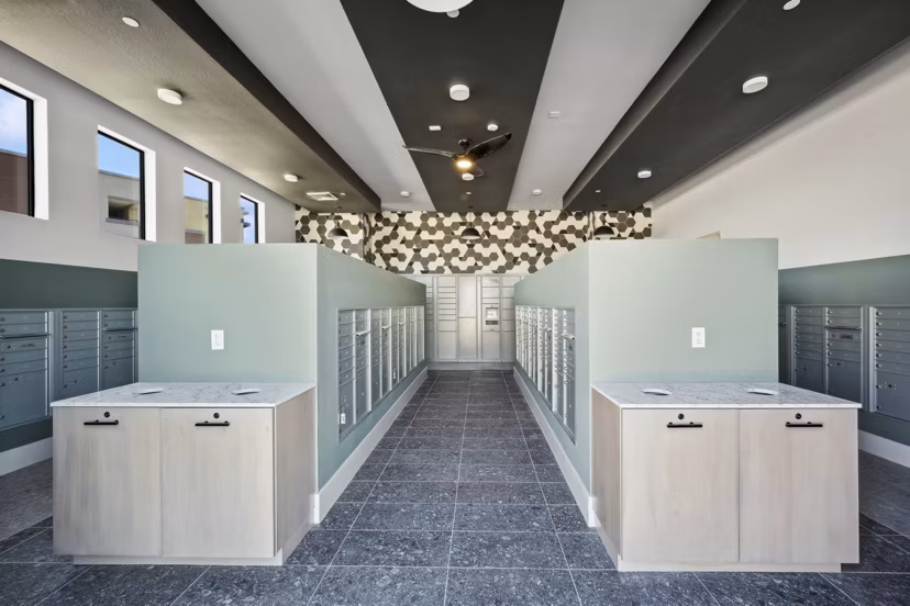 clubhouse mail room at Ascend at Longbow Highpoint Apartments