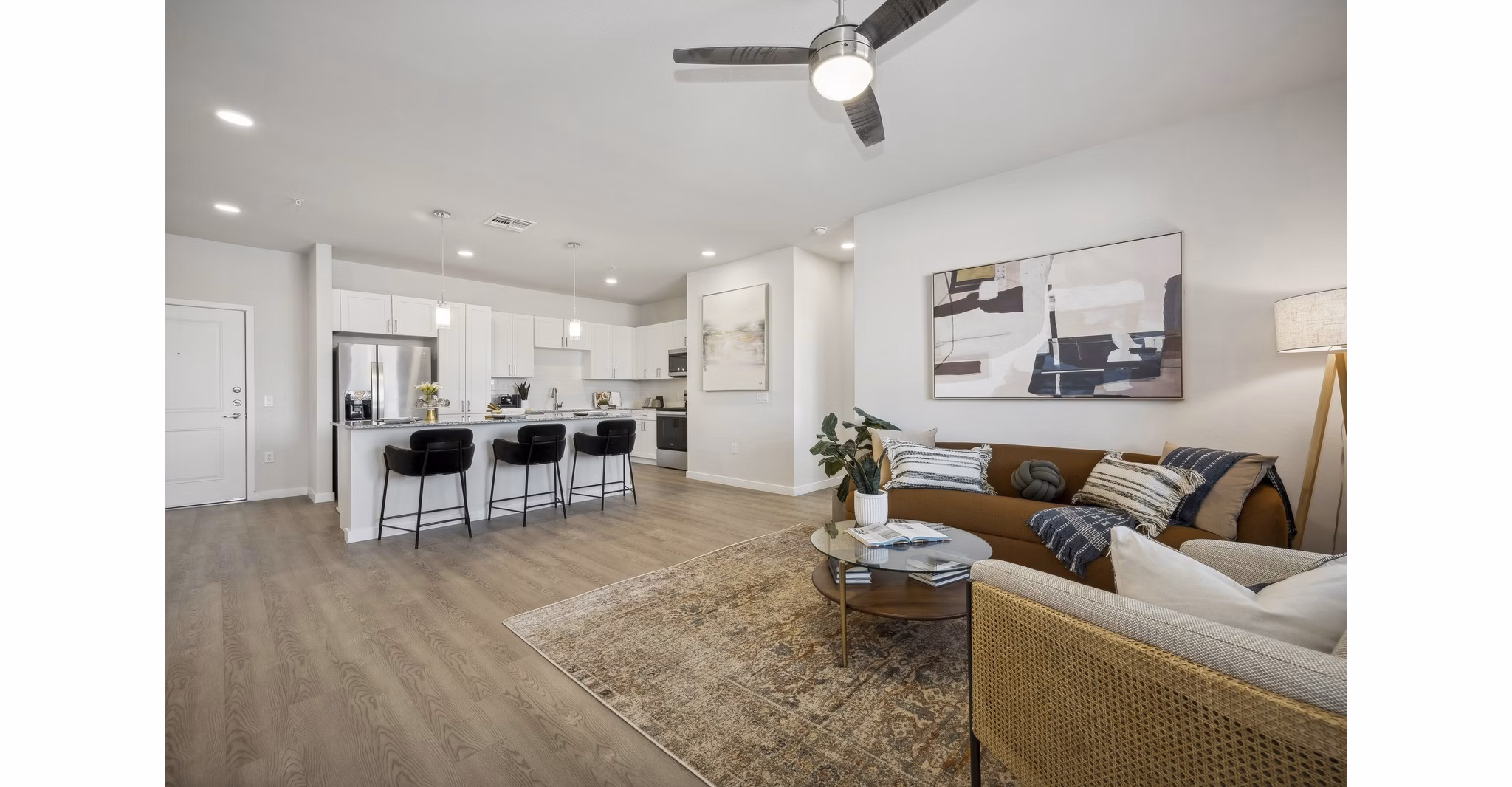 living room at Ascend at Longbow Highpoint Apartments