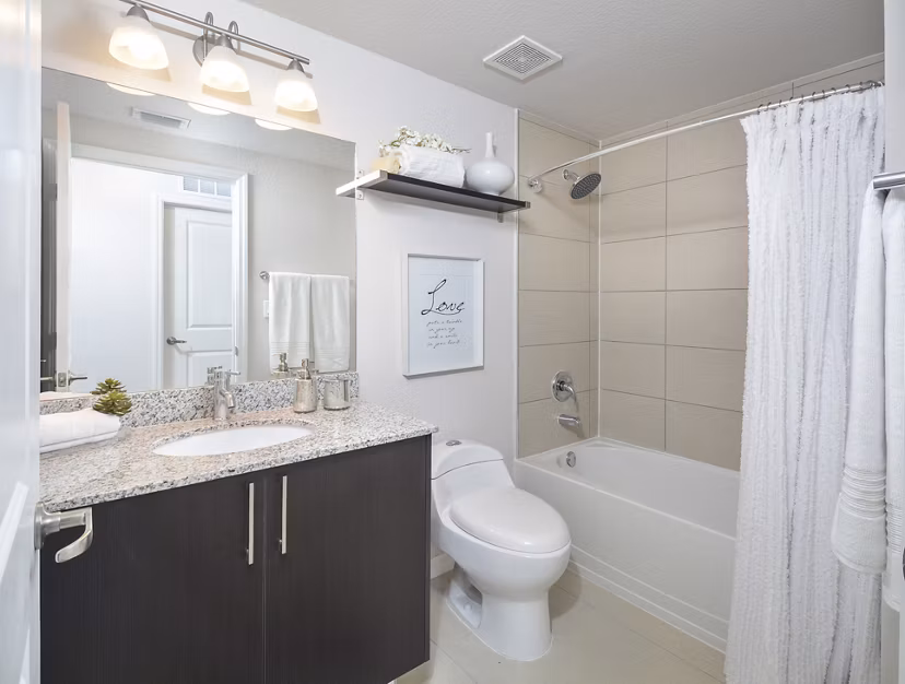 bathroom at District West Gables I Apartments 