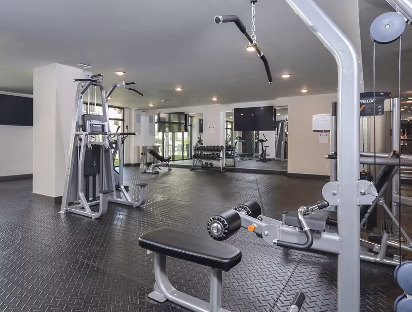 fitness center at District West Gables I Apartments 