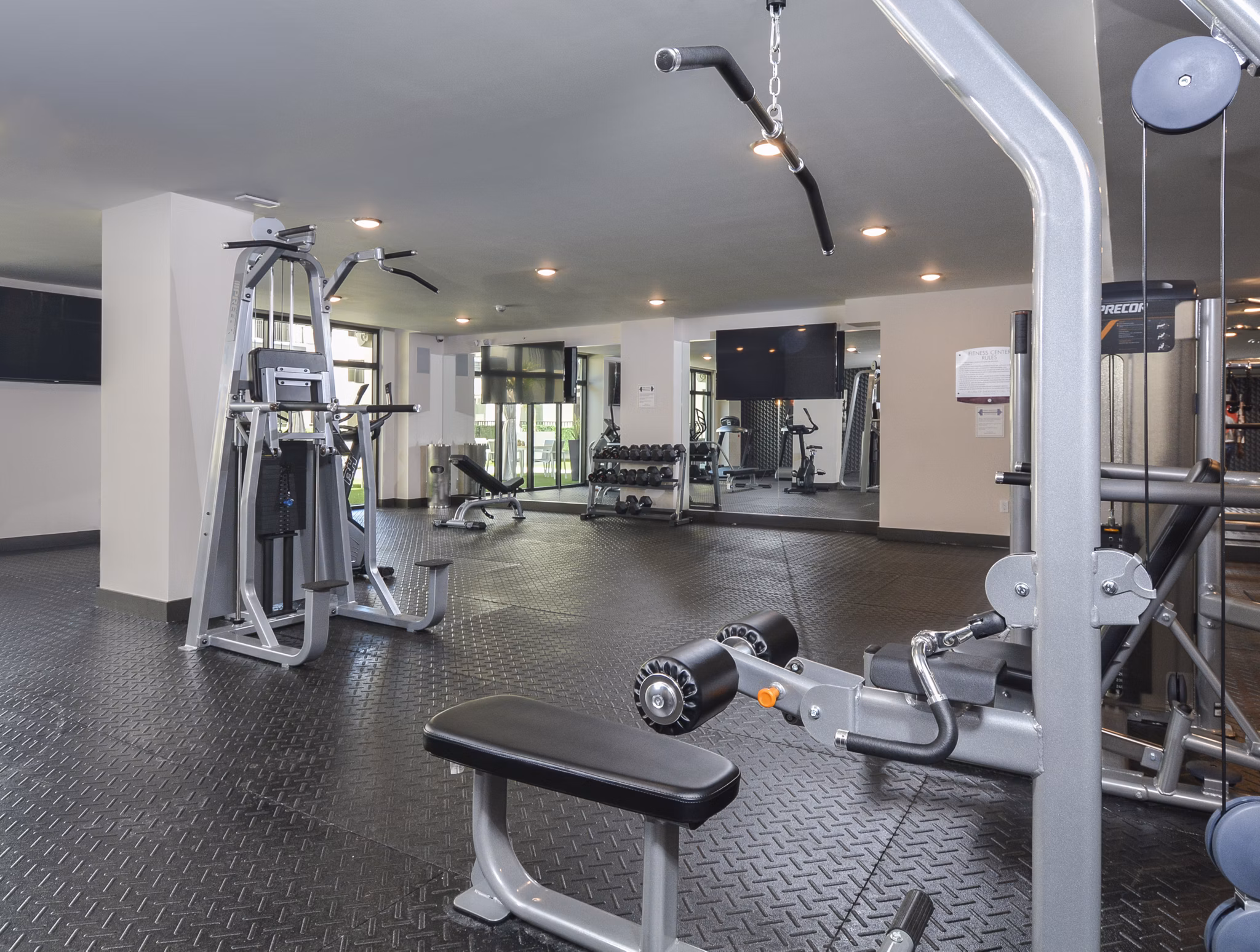 fitness center at District West Gables I Apartments 
