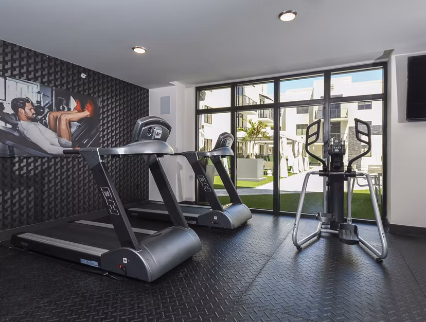 fitness center at District West Gables I Apartments 