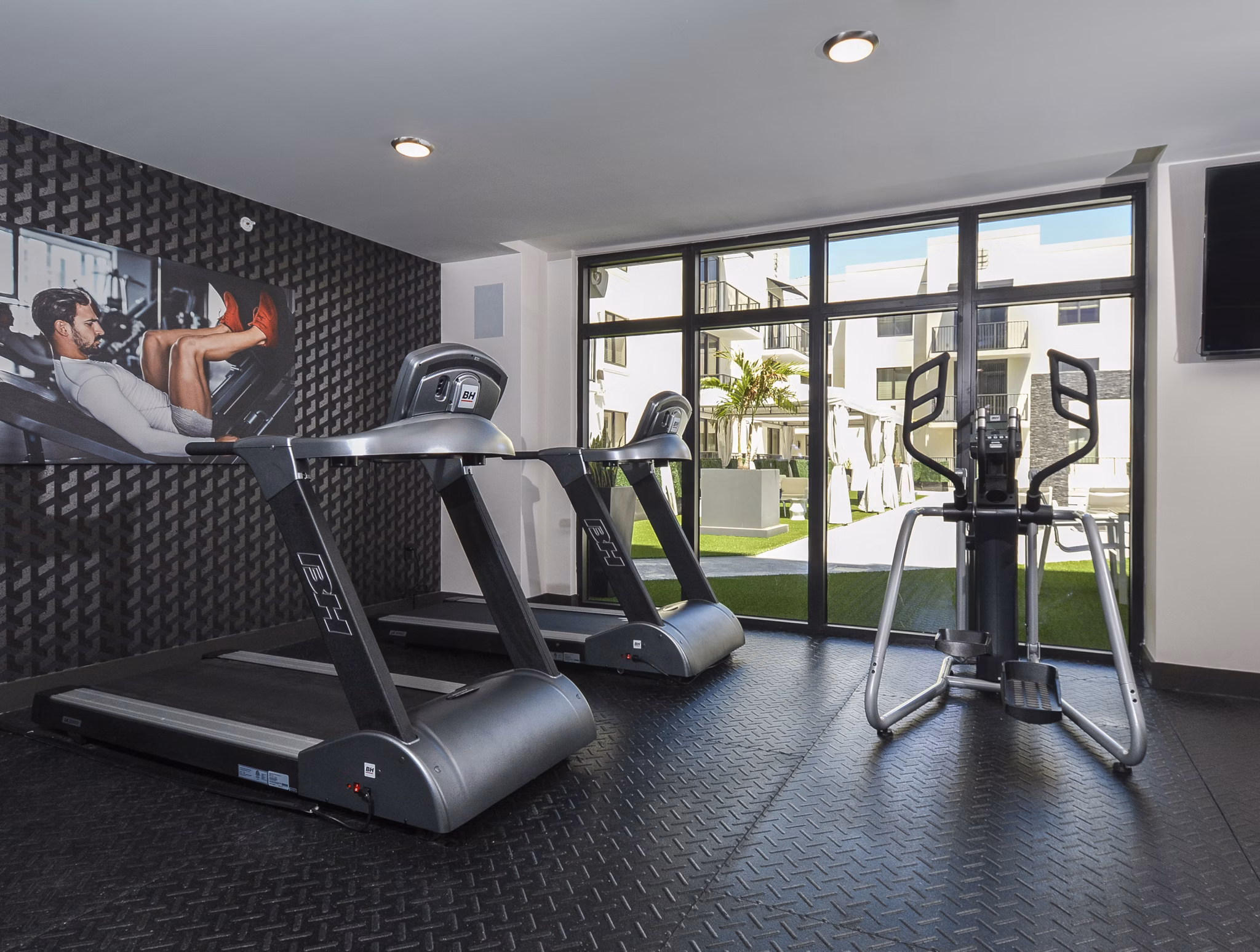 fitness center at District West Gables I Apartments 