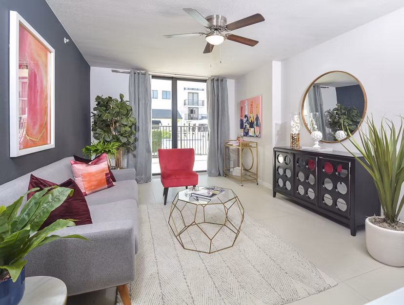 living room at District West Gables I Apartments 