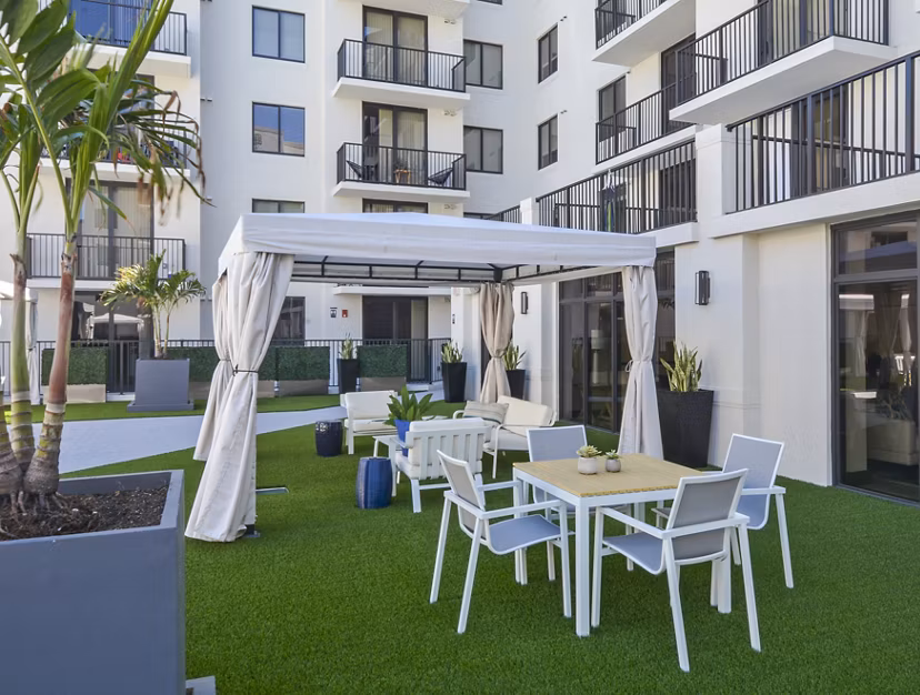 grill area at District West Gables I Apartments 