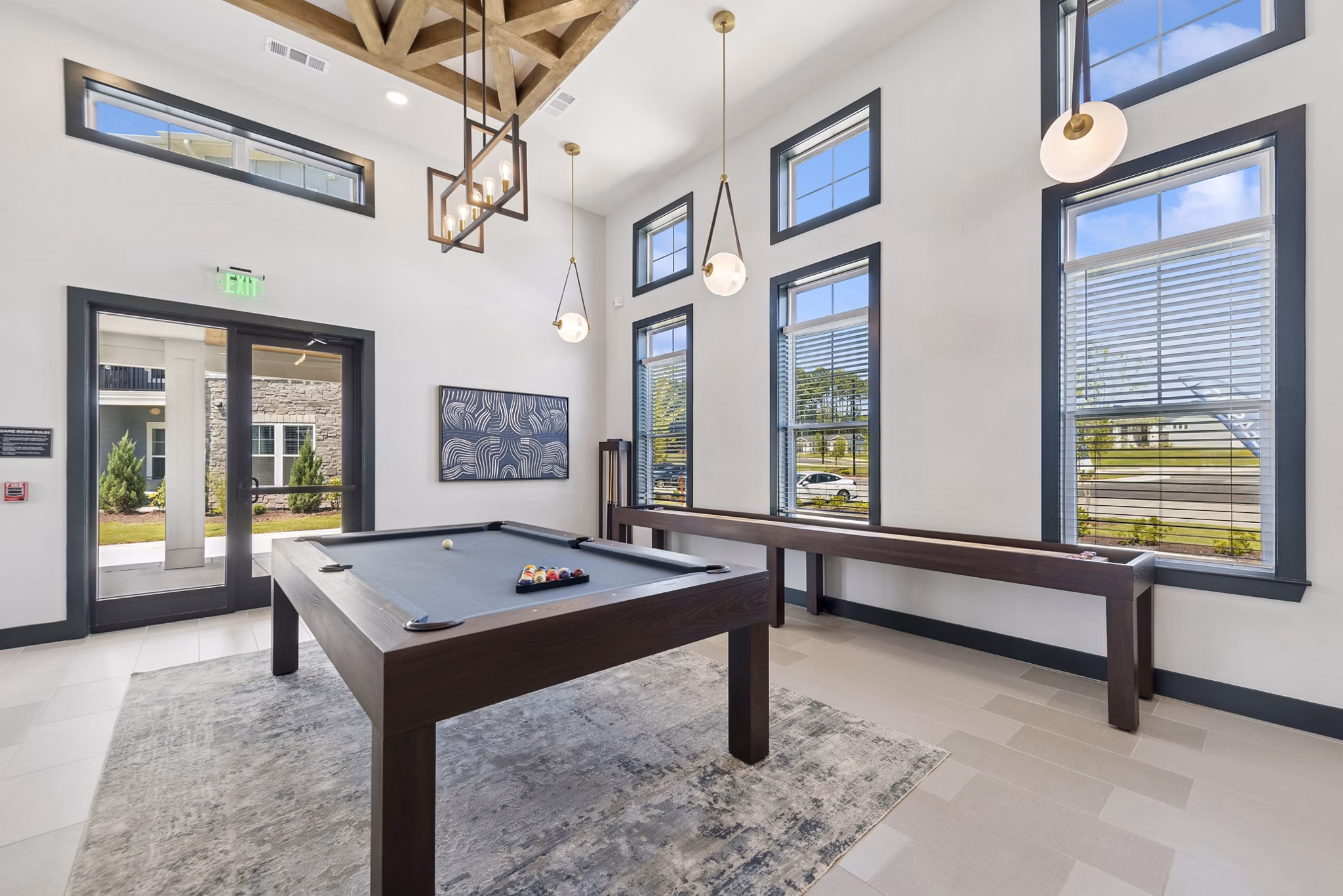 clubhouse game room at Ascend Brightleaf Apartments