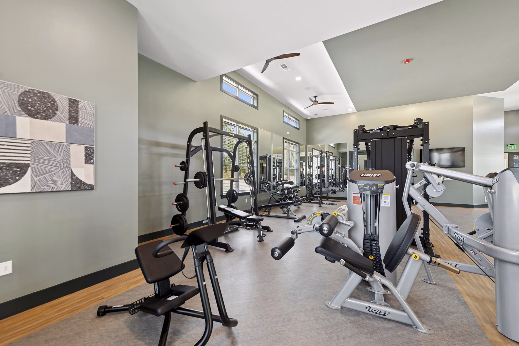 fitness center at Ascend Brightleaf Apartments