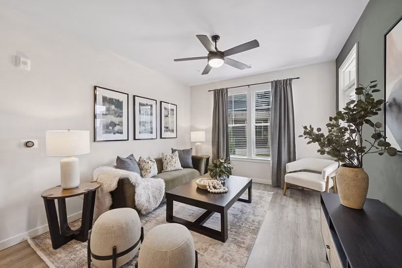 living room at Ascend Brightleaf Apartments