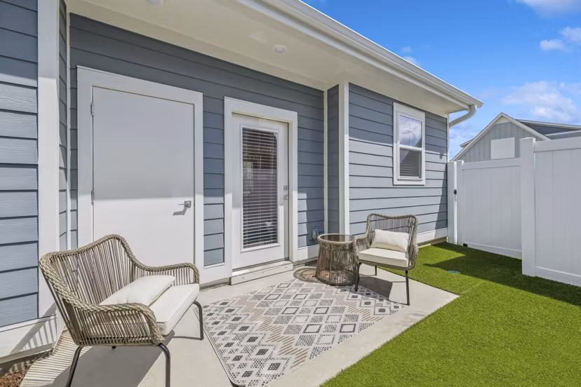 backyard/patio at Ascend Brunswick Village Apartments