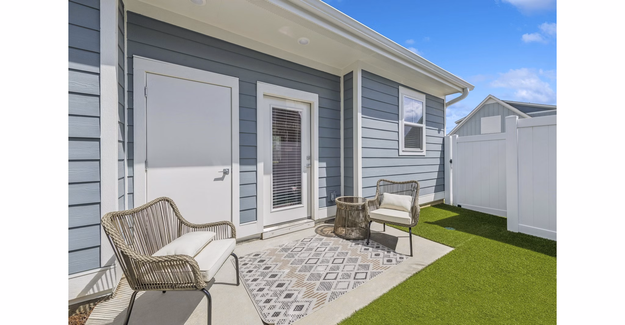backyard/patio at Ascend Brunswick Village Apartments