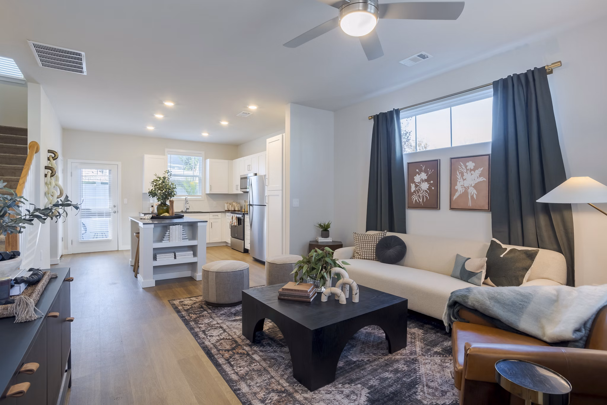 living room at Ascend Cottages at Highland Square Apartments 