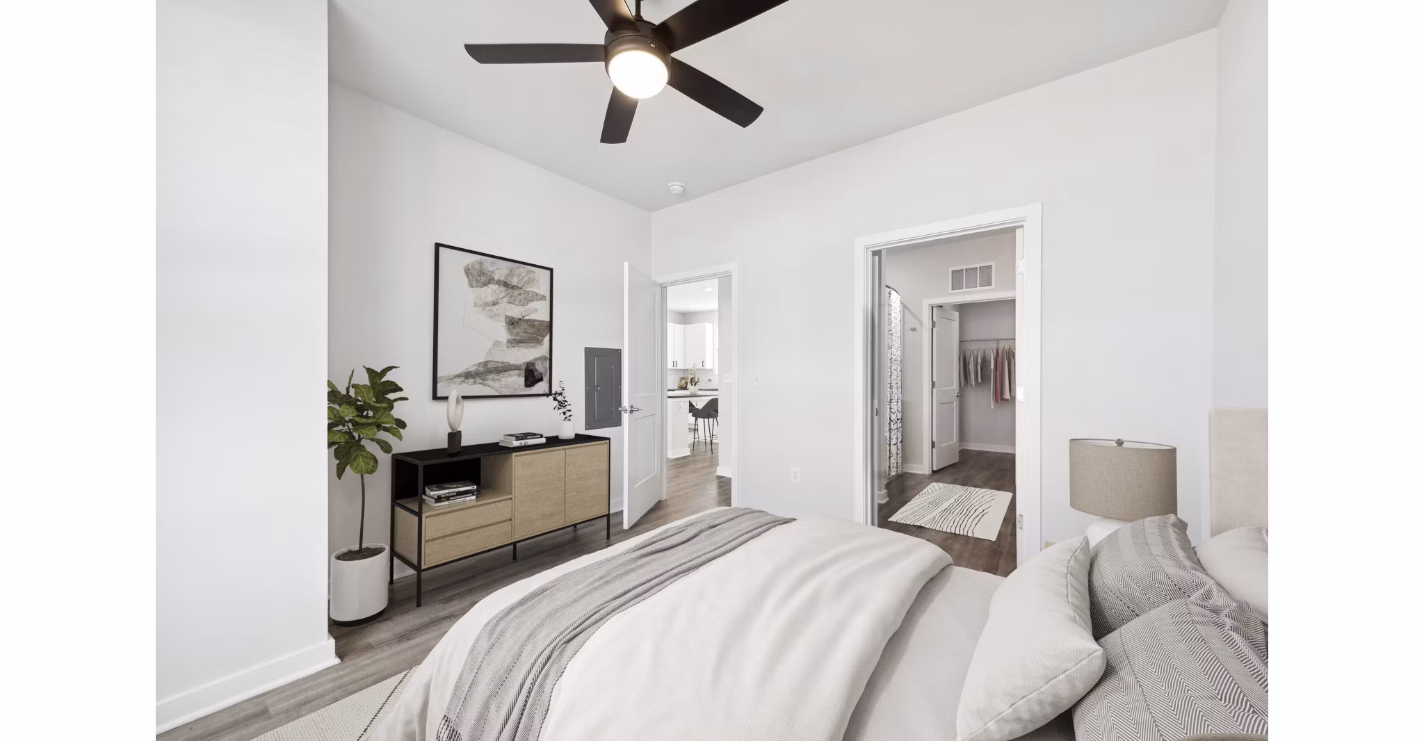 bedroom at Cottages at Brightleaf Apartments