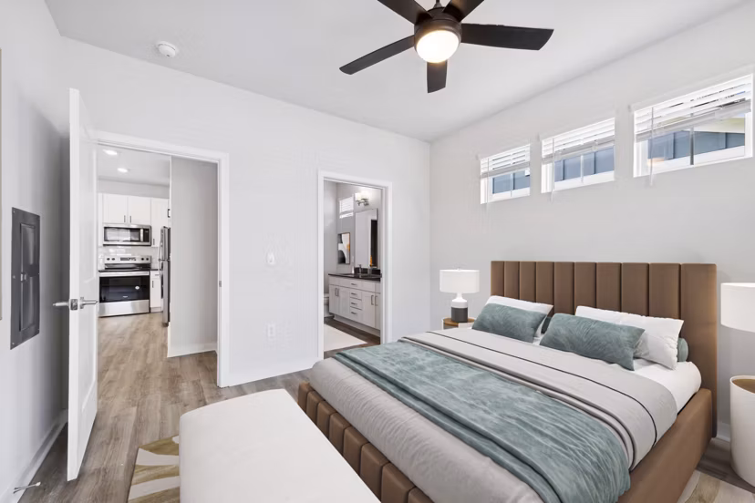 bedroom at Cottages at Brightleaf Apartments