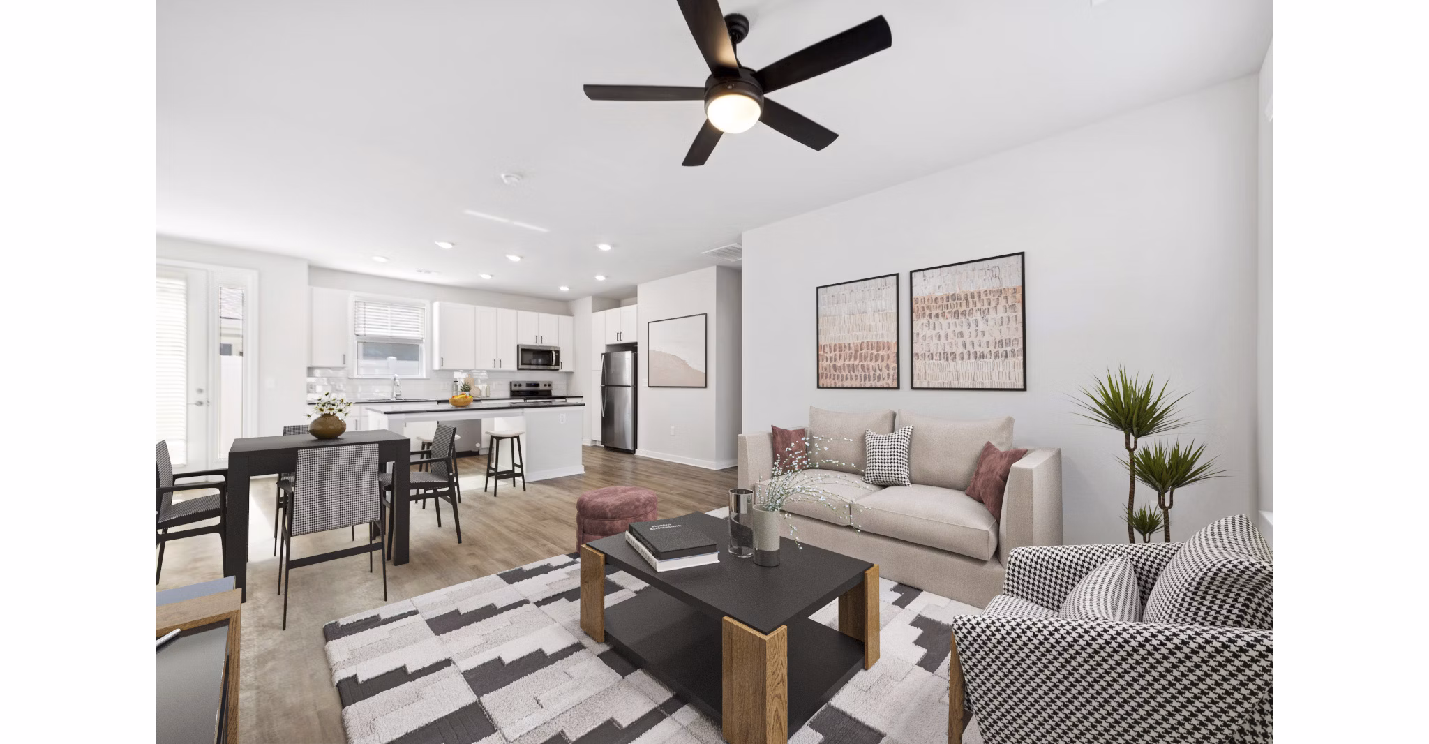 living room at Cottages at Brightleaf Apartment Homes