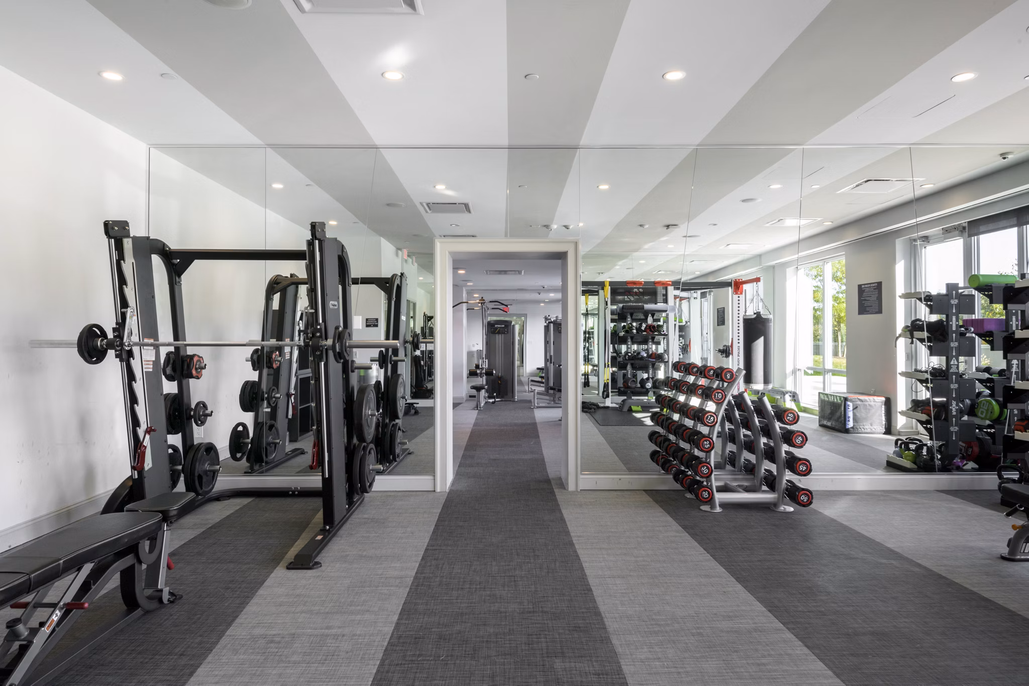 fitness center at Continuum 55 Apartments