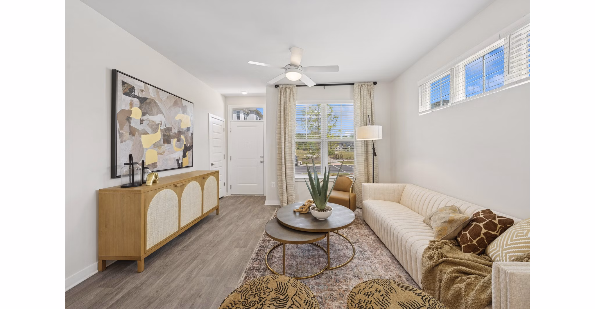 living room at Cottages at Ridgefield Apartment Homes