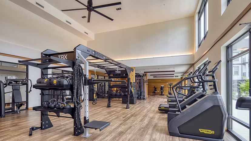 fitness center at Ainsworth Apartments