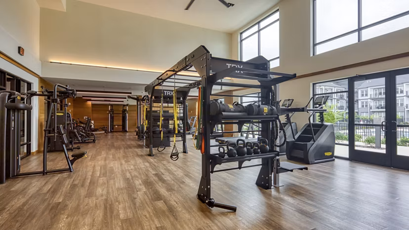 fitness center at Ainsworth Apartments