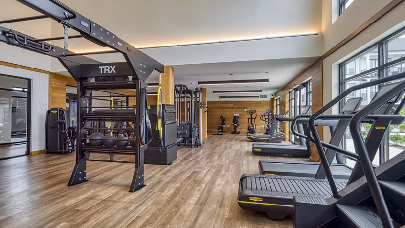 fitness center at Ainsworth Apartments