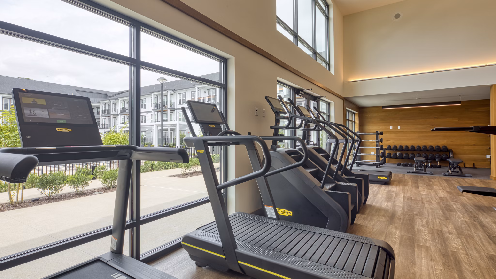 fitness center at Ainsworth Apartments