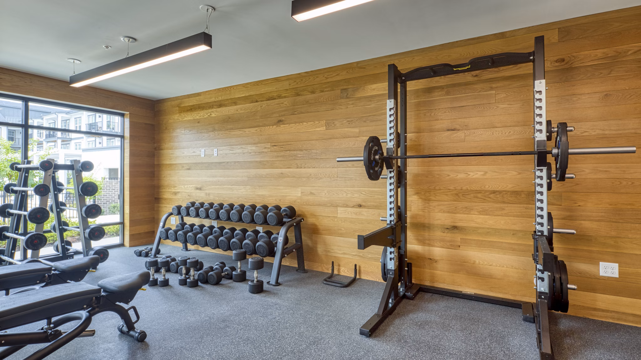 fitness center at Ainsworth Apartments