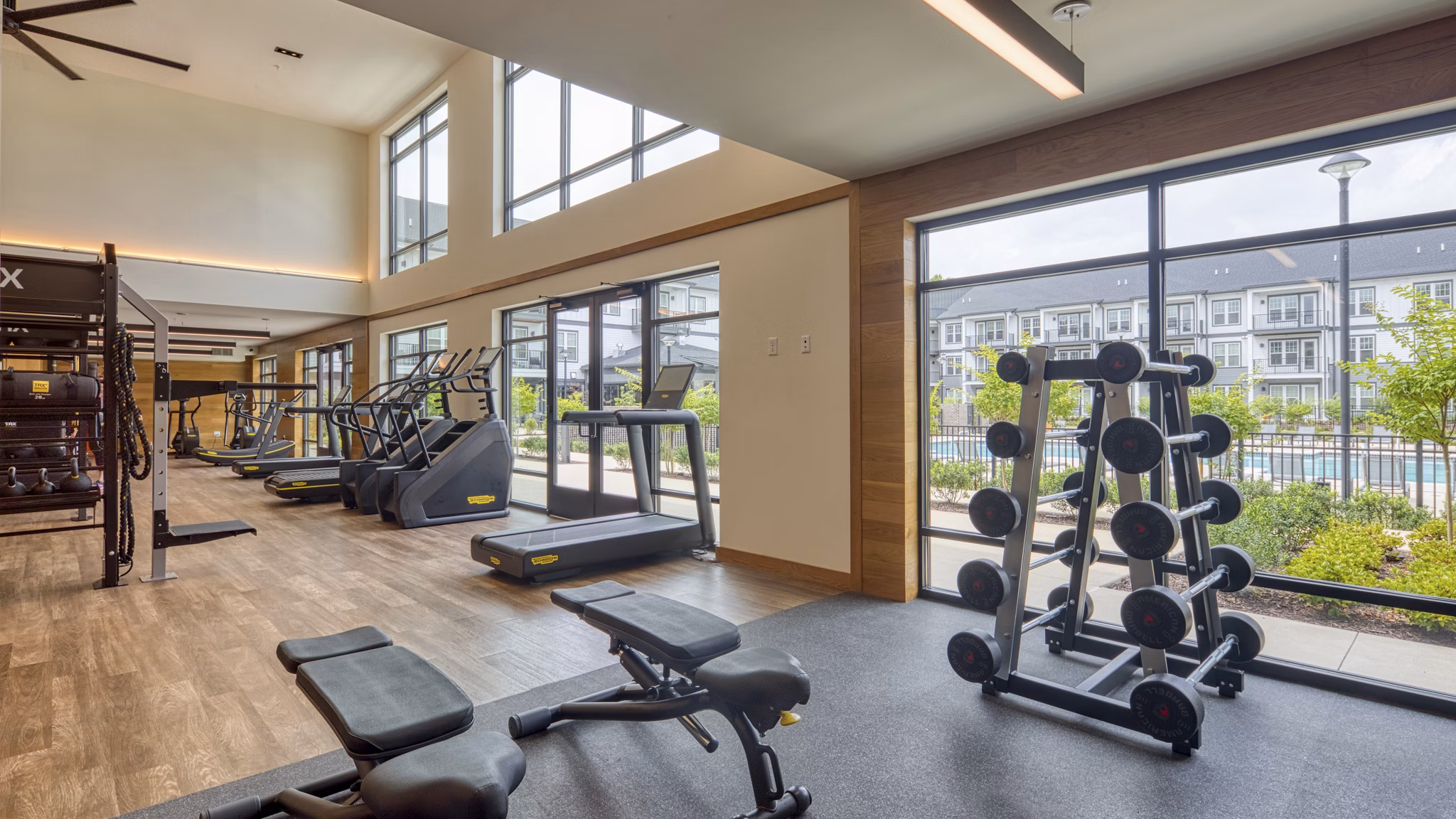 fitness center at Ainsworth Apartments
