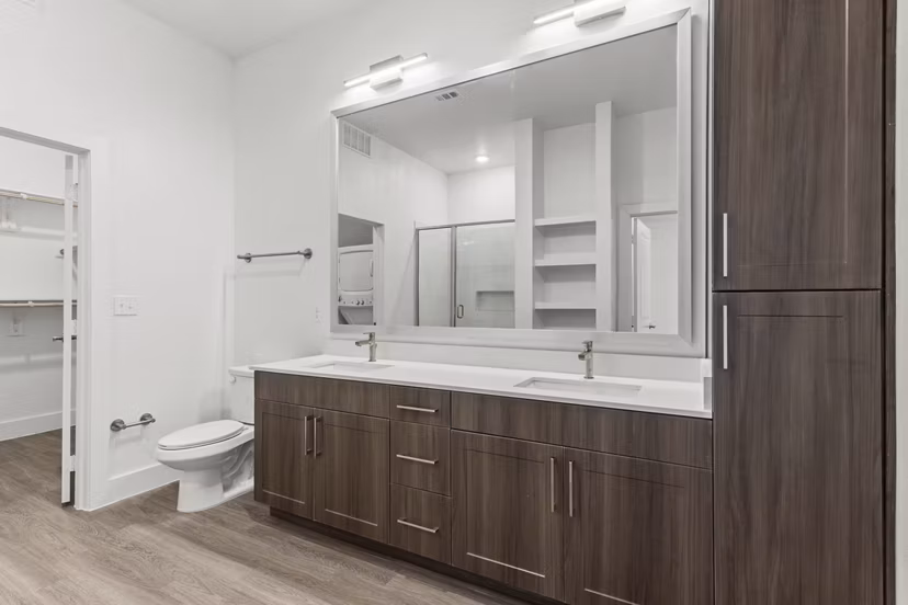 bathroom at Ovation at Galatyn Park Apartments