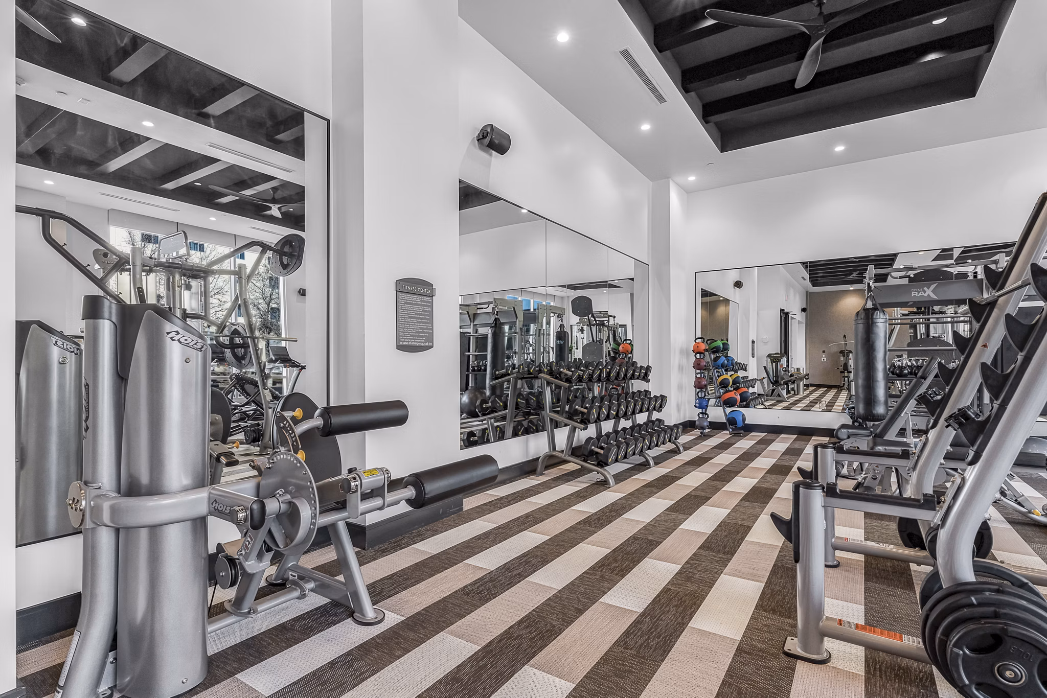 fitness center at Ovation at Galatyn Park Apartments