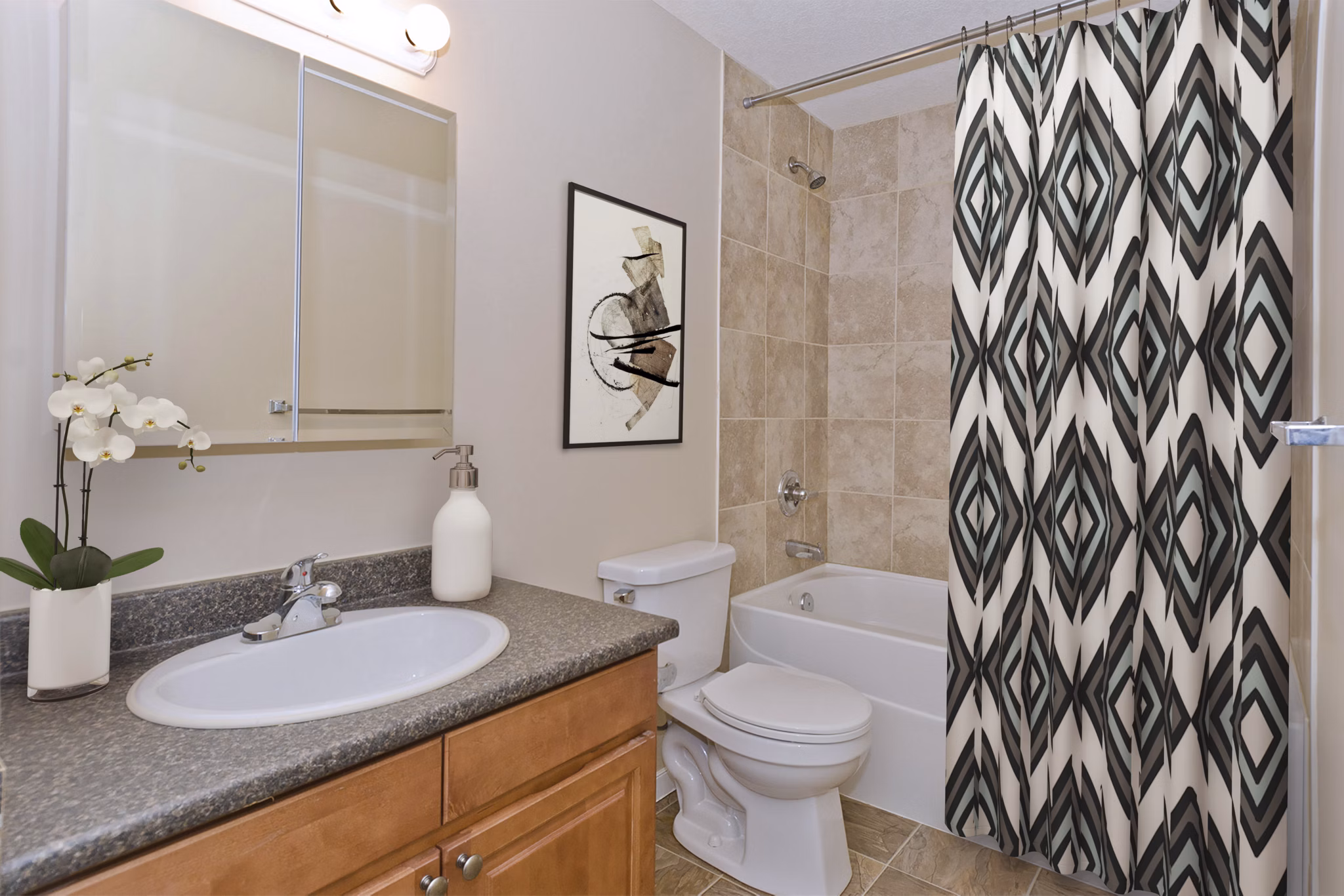 bathroom at Elbow Tower Apartments