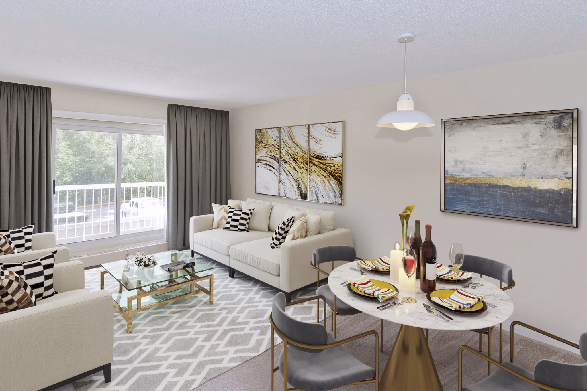 living room at Elbow Tower Apartments