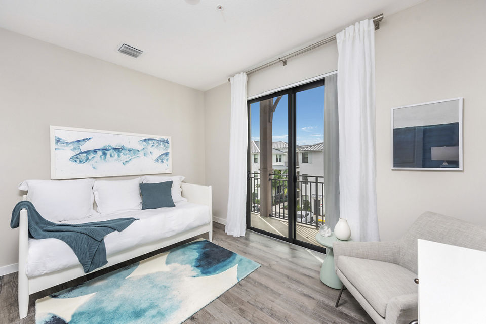living room at Pines Garden at City Center Apartments