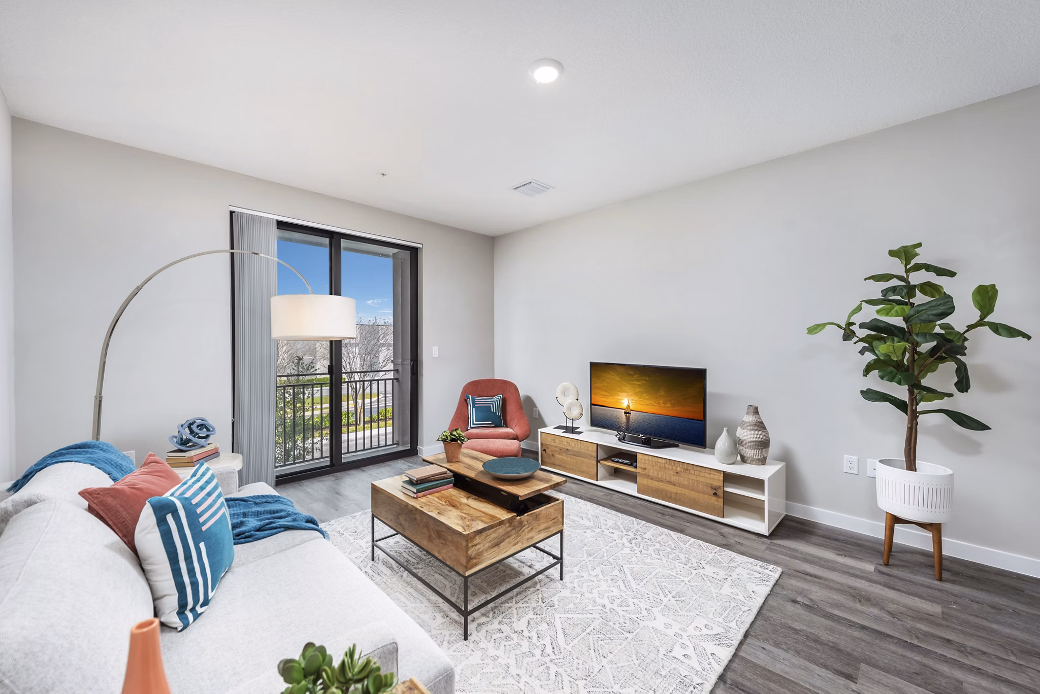 living room at Pines Garden at City Center Apartments