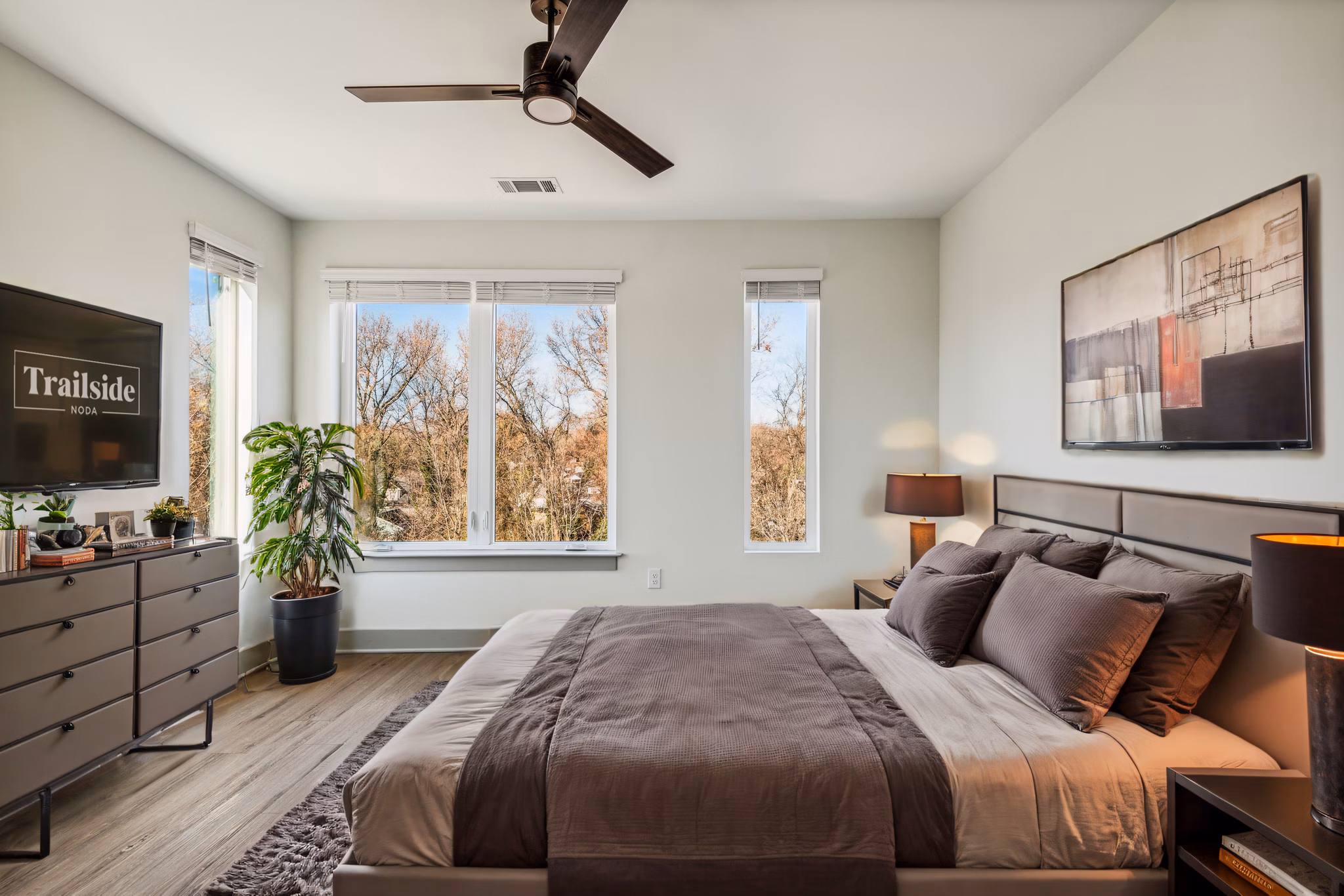bedroom at Trailside NoDa Apartments