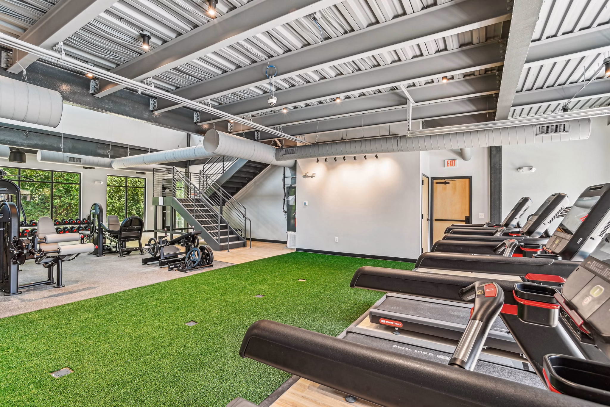 fitness center at Trailside NoDa Apartments