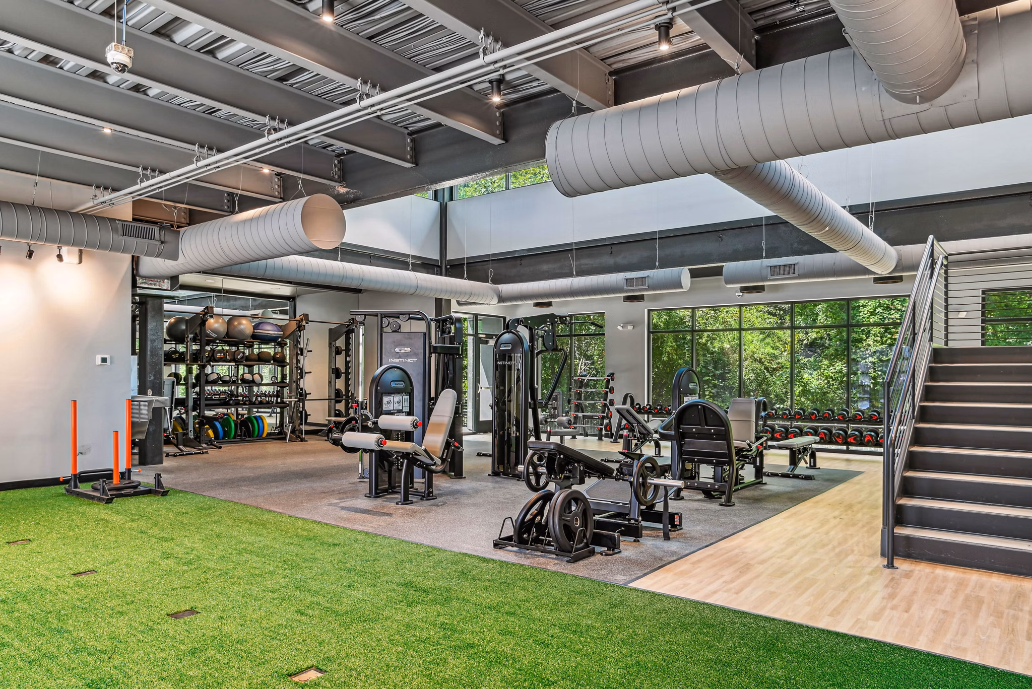 fitness center at Trailside NoDa Apartments