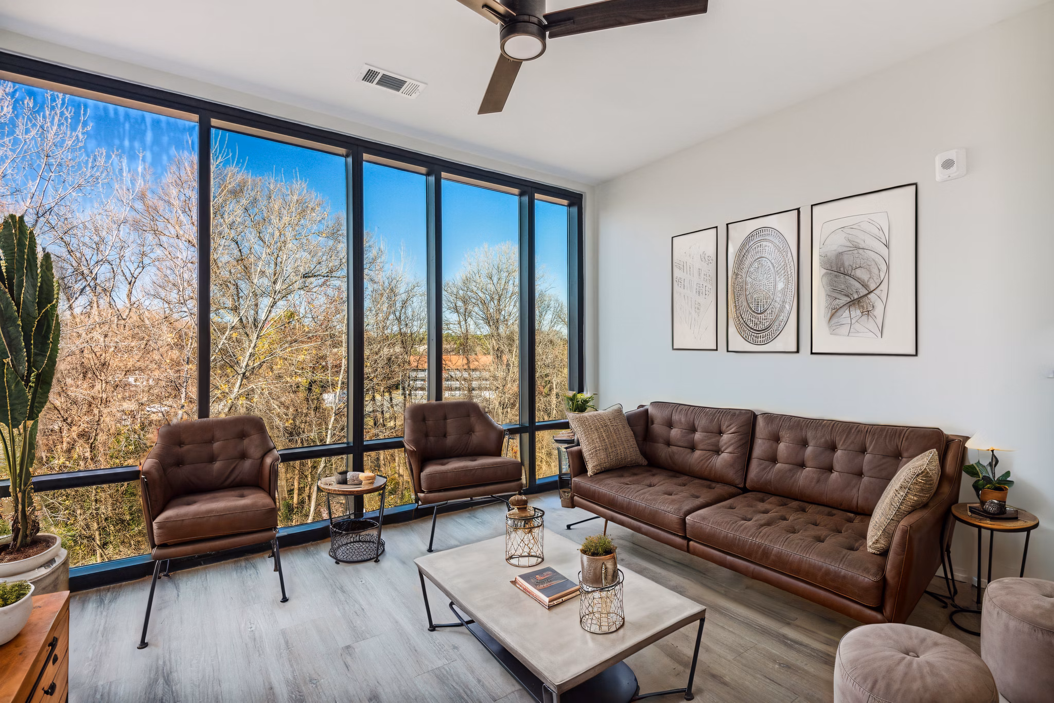 living room at Trailside NoDa Apartments