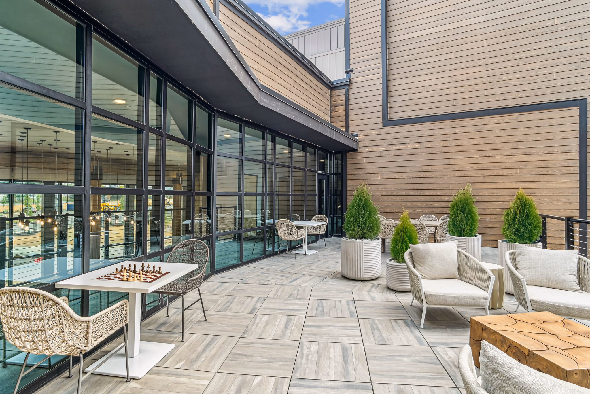 patio at Trailside NoDa Apartments