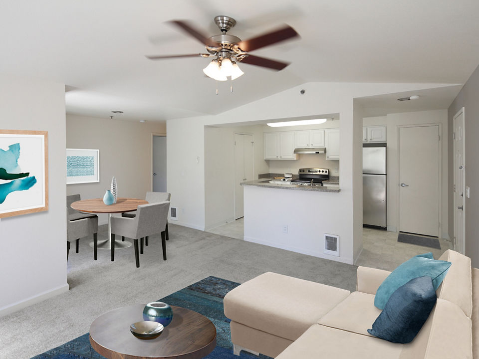 living room at Archstone Redmond Lakeview Apartments 