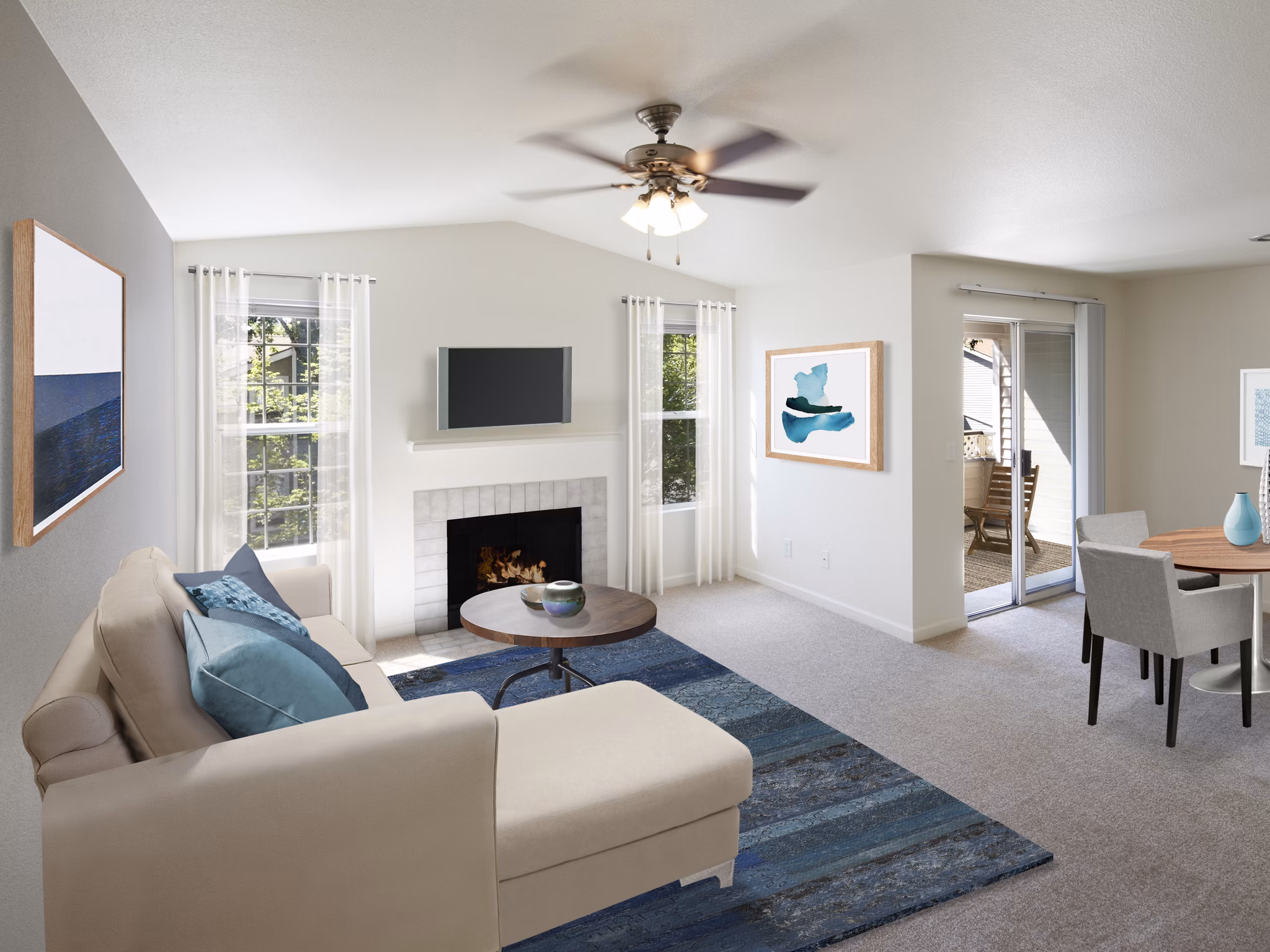 living room at Archstone Redmond Lakeview Apartments 
