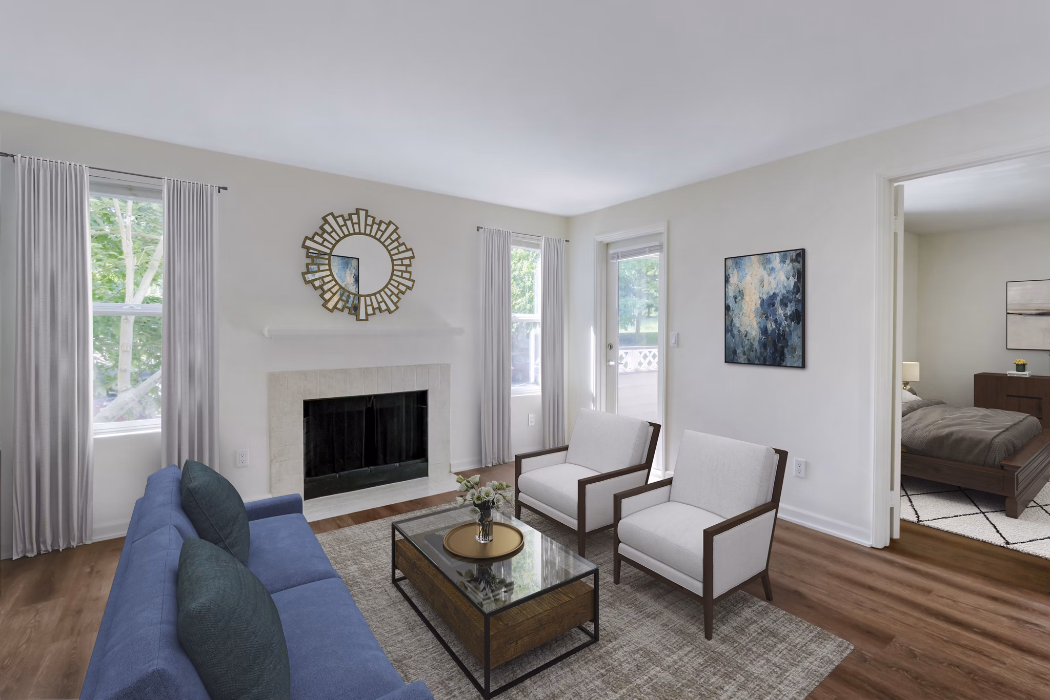 living room at Archstone Redmond Lakeview Apartments 