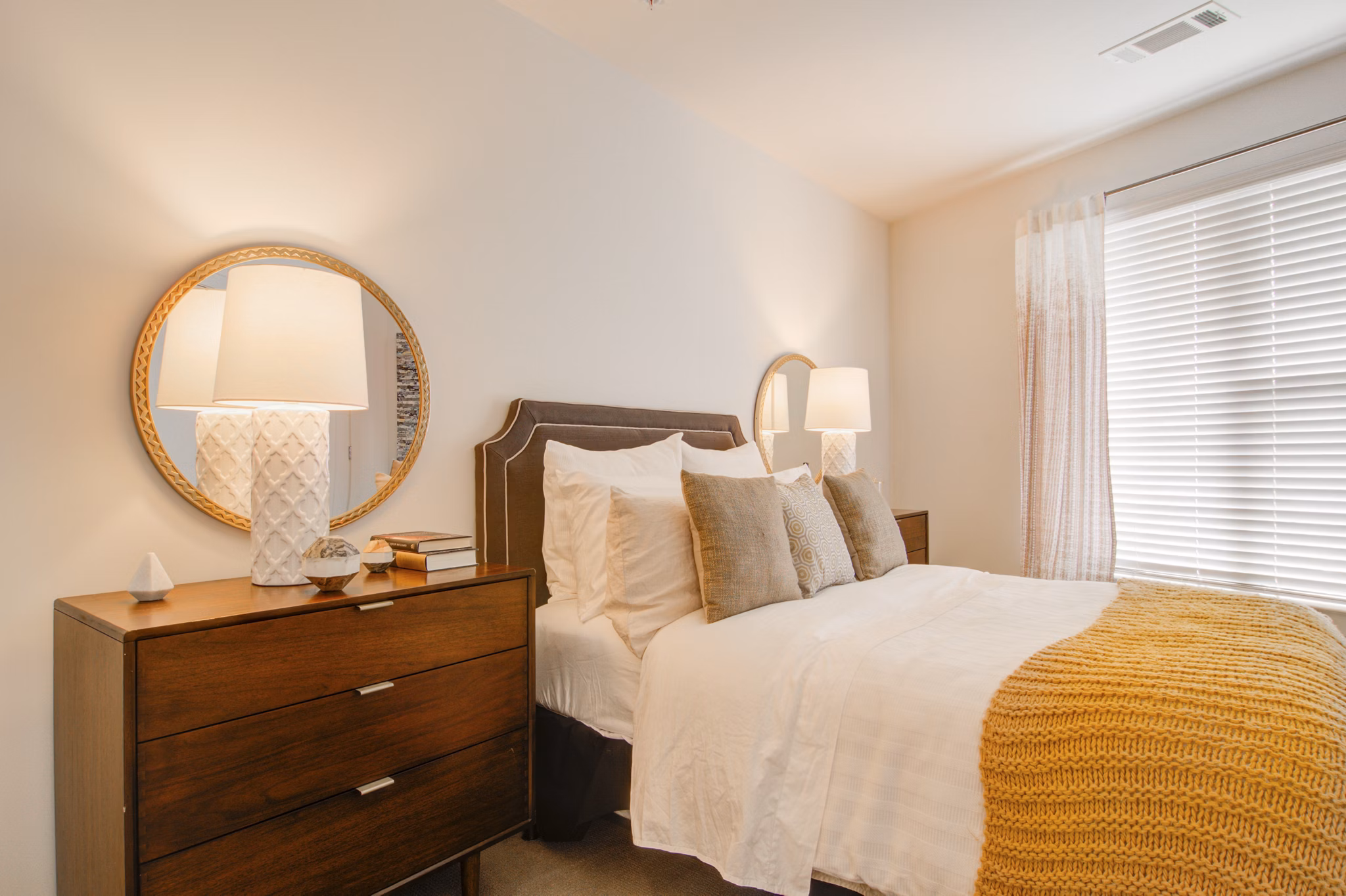 bedroom at Millworks Apartments