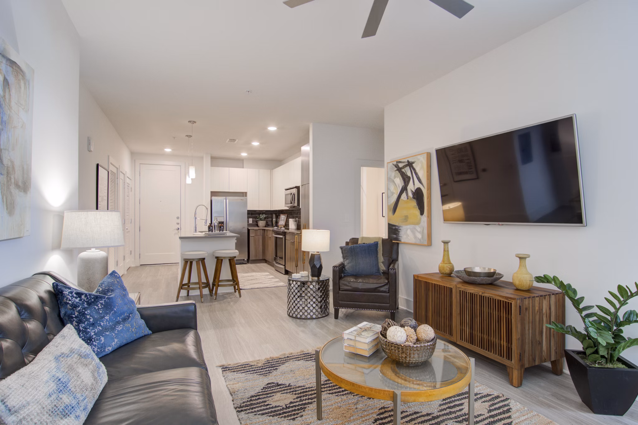 living room at Millworks Apartments