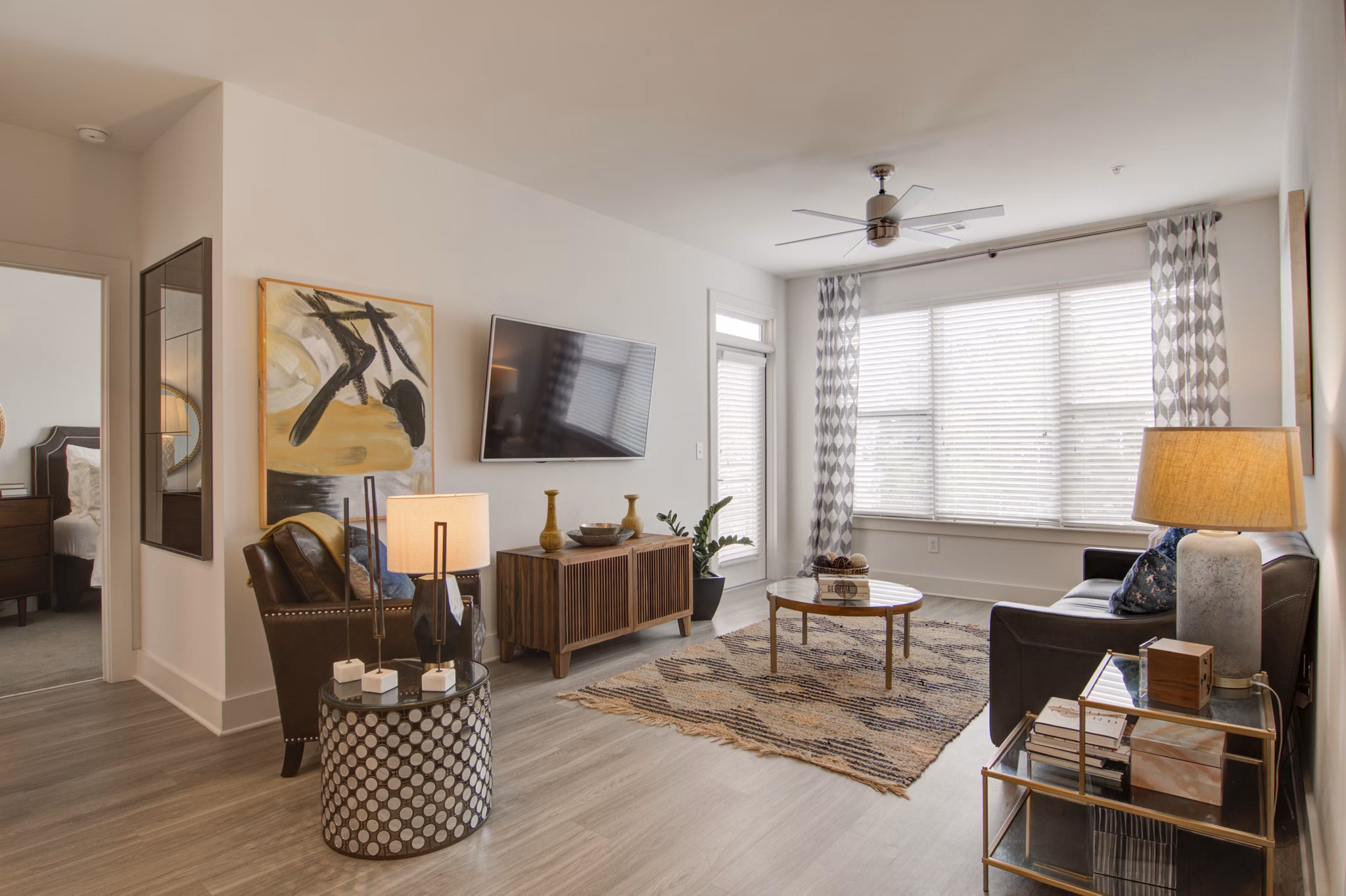 living room at Millworks Apartments